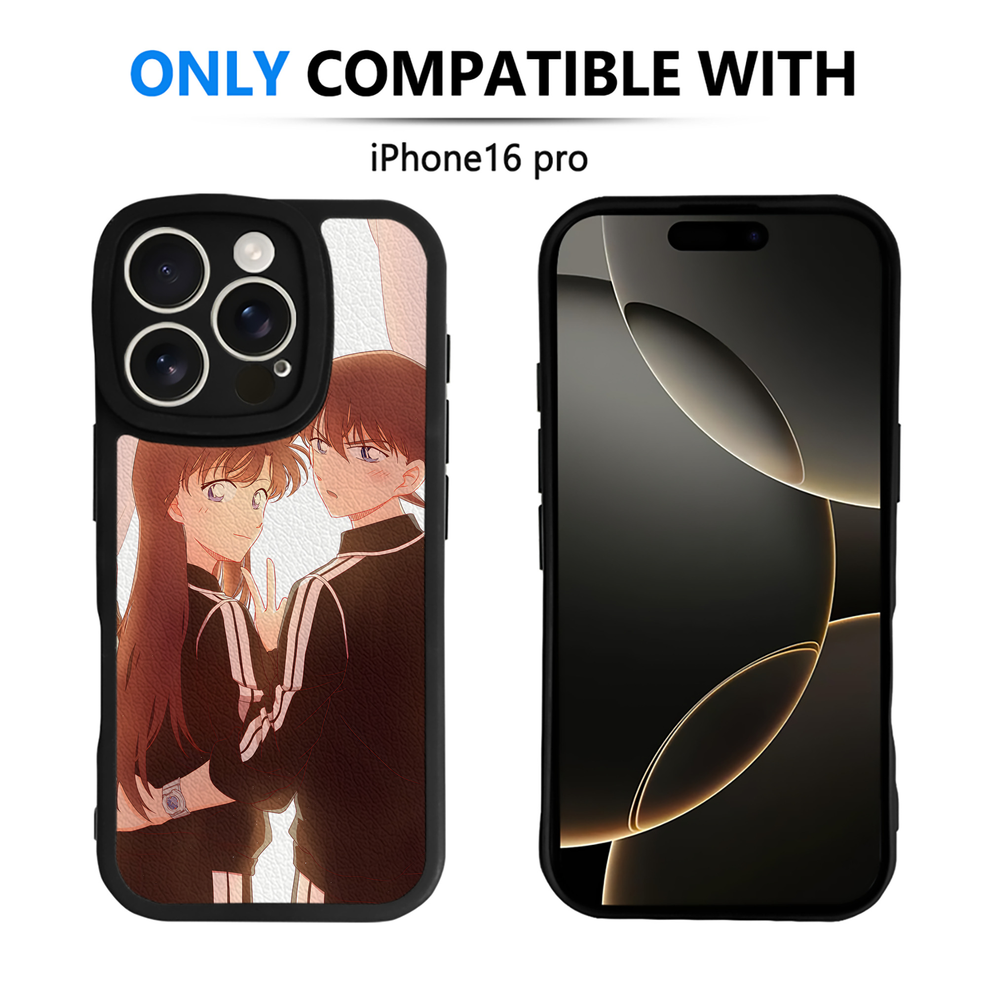 （画像用） 名探偵コナン Detective Conan 【iPhone 16シリーズ対応】シリコンスマホケース（レザー調） 材質：シリコン